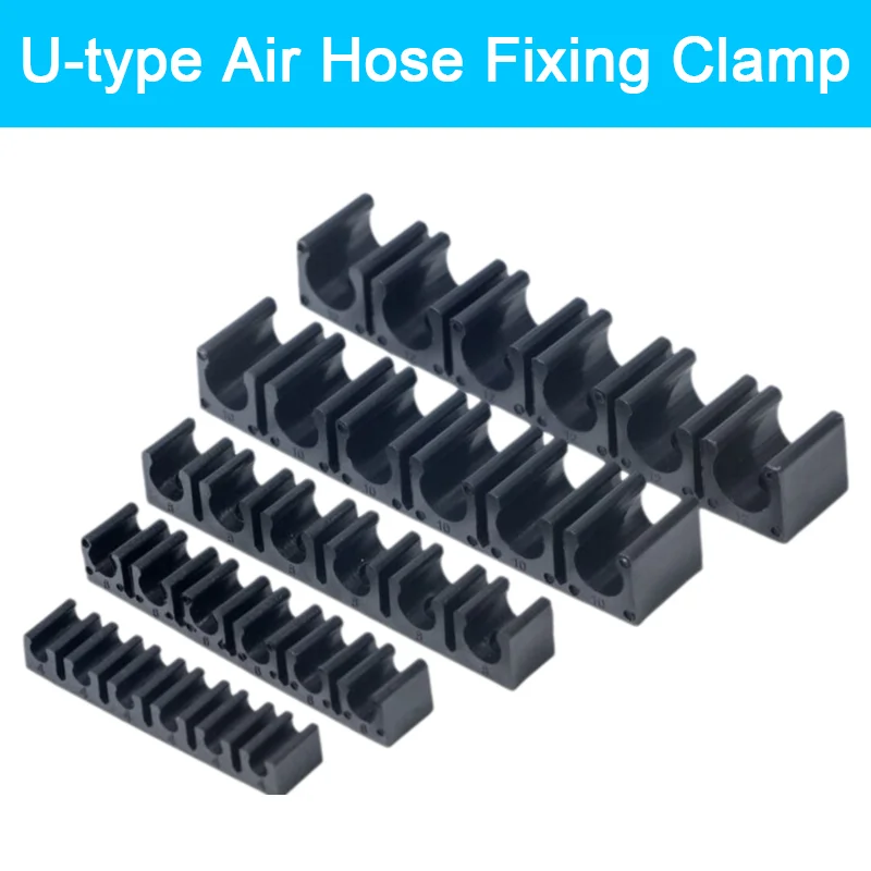 

U-shaped buckle & fixing clamp for pneumatic pipes, nylon multi-pipe holder and piping seat 4/6/8/10/12/16mm