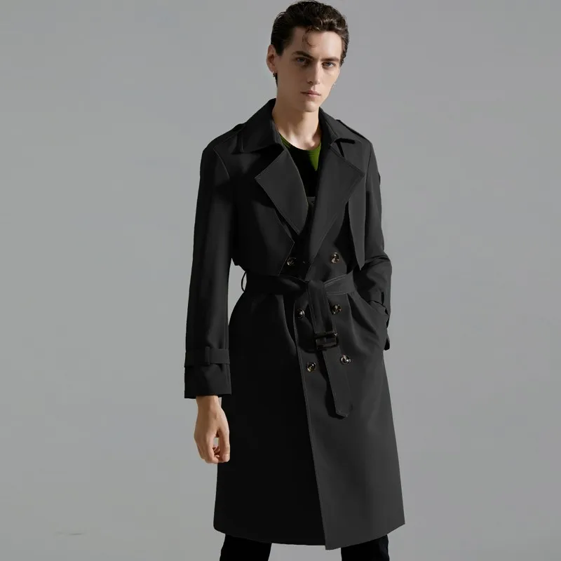 

New Autumn Winter Male Trench Luxury Long Style Double Breasted Casual Man Coats Fashion Loose Men's Jackets Plus Size 6xl