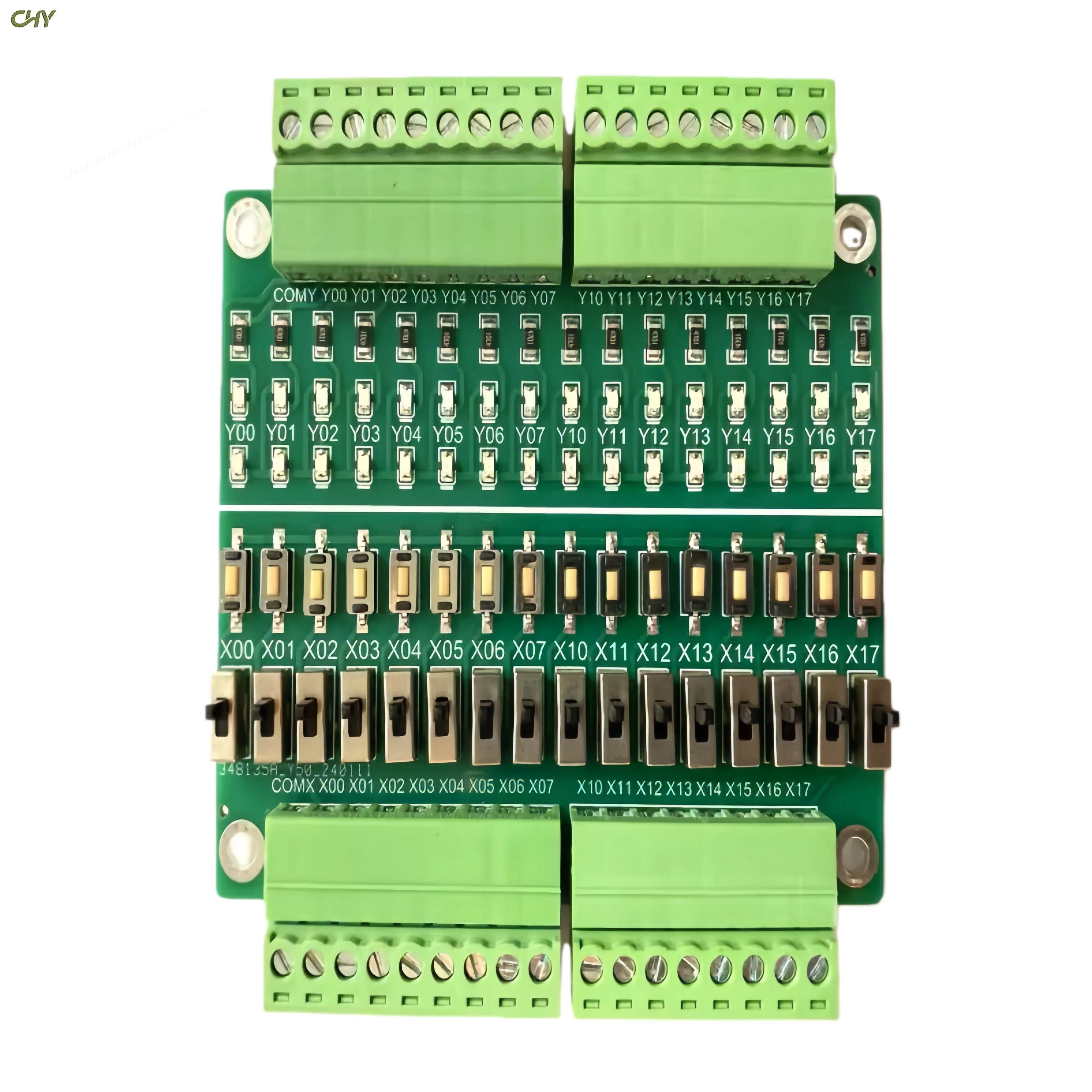 PLC Simulation Debug Board 16-Channel Input Output NPN PNP Push Button Toggle Switch Learning Module