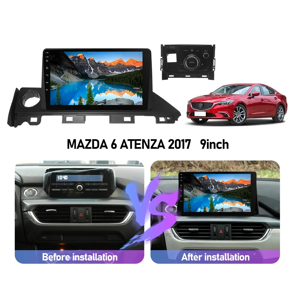 Navigazione GPS automatica Android Eunavi per MAZDA 6 Mazda6 ATENZA 2017 autoradio lettore multimediale unità principale 2din 2 din Carplay