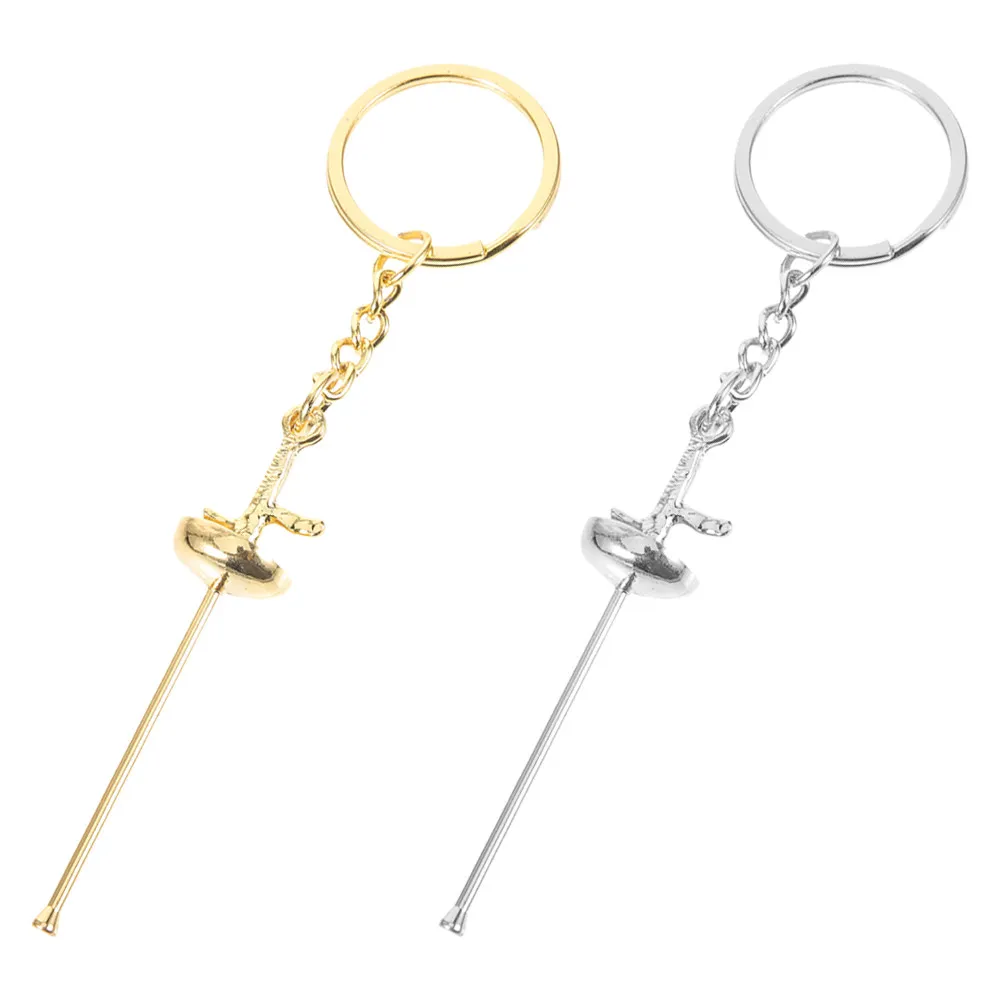 

2 шт. Декоративные металлические брелоки-украшения в виде фехтовальных снарядов, износостойкие, портативные, стильные подвески для сумок и ключей