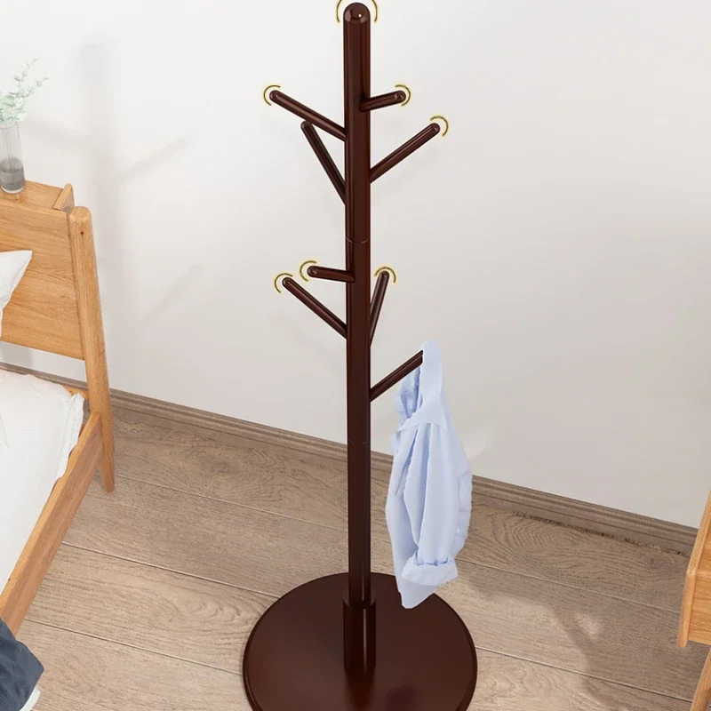 Solid Wood Furniture Standing Coat Rack Vertical Floor Hanger Household Simple Wardrobes Bedroom Dormitory Clothes Rack