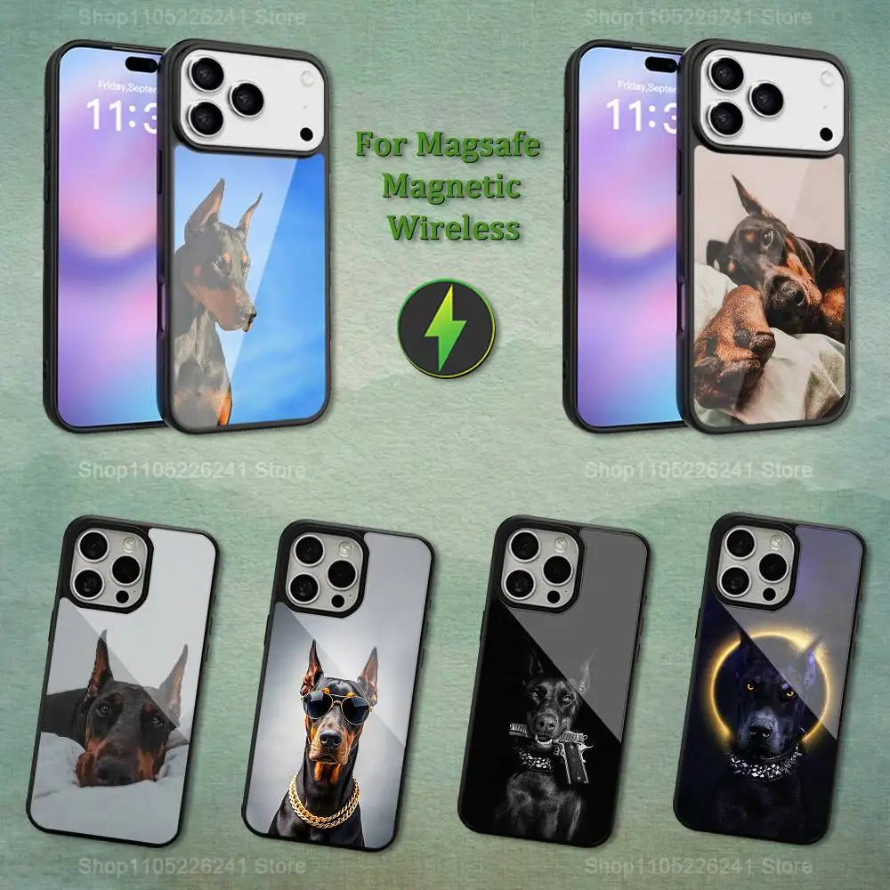 

Cool Pet Doberman Dogs Phone For iPhone 17,12,11,16,15,13,14,Pro,Max,Plus,Mini, For Magsafe,Magnetic Wireless Charging Case