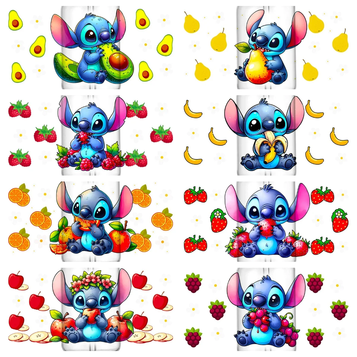 

Новый дизайн, стежка с фруктами, водонепроницаемая кружка «сделай сам», наклейка на телефон, 3D переводы, наклейки UVDTF, 16 унций, УФ-обертывания для чашек DTF для очков Libbey