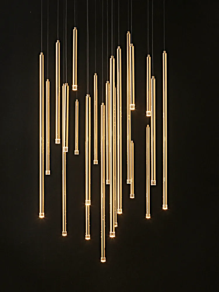 Modern Luxury LED Chandeliers For Living Room Stairs Home Decoration Villa Attic Ceiling Chandeliers Hotel Interior Lighting