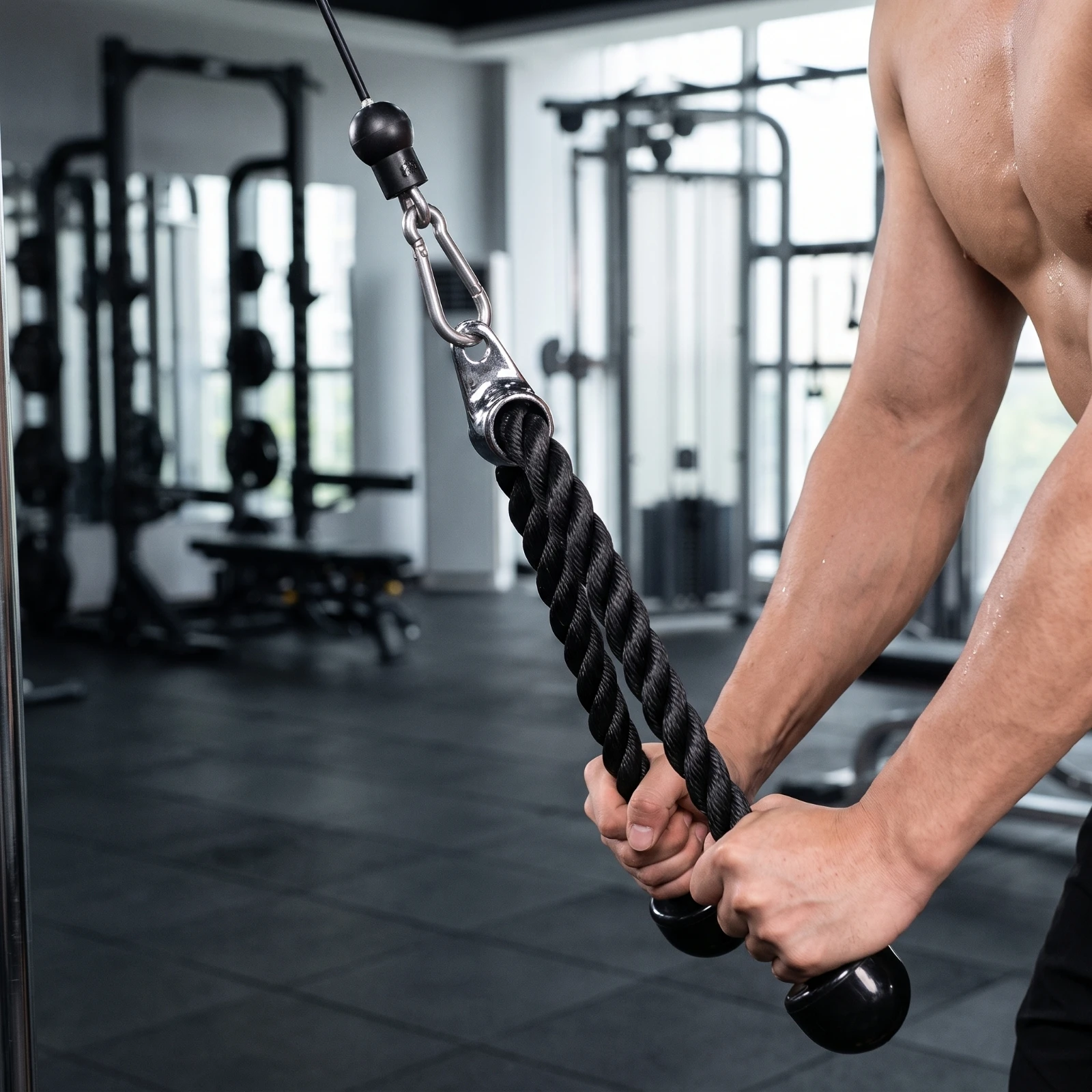 Tricep Rope Sturdy Tricep Pull down Rope Non-Slip Braided for Bodybuilders, Strength Training, Home Gym