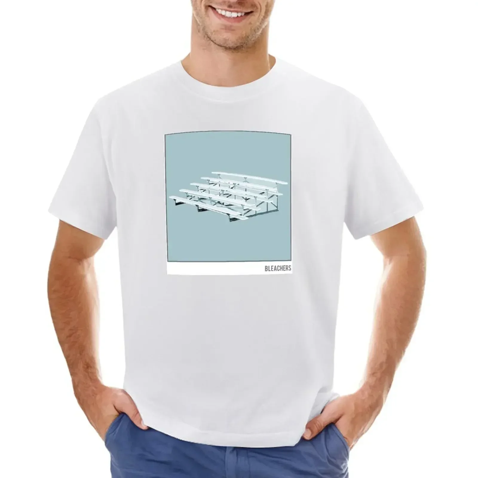 Posterized Blue Bleachers T-Shirt aesthetic clothes vintage plus size clothes fruit of the loom mens t shirts