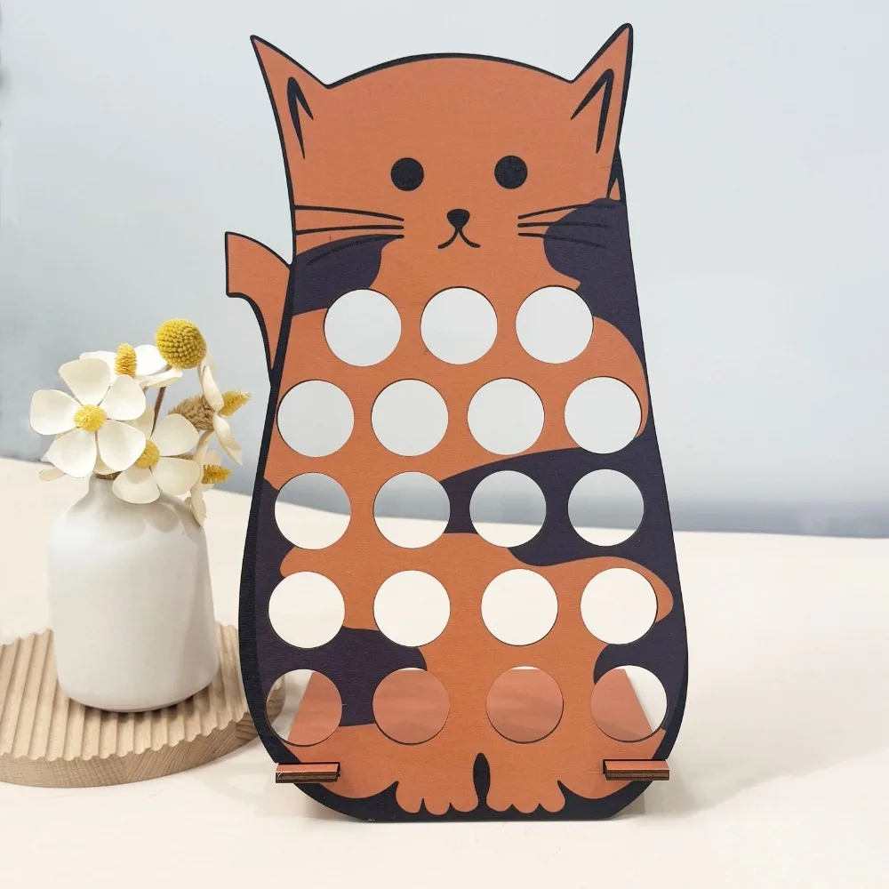 

Wooden Cat Coffee Pod Holder Multi-Tier Unique Coffee Bar Organizer Space-Saving Coffee Stand for Tea Bags Chocolate Beans