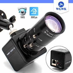 WGWK MINI IP Camera 3/4/5/8MP Manual Zoom Varifocal CS Lens Metal Box Industrial Inspection Security Webcam Video Surveillance