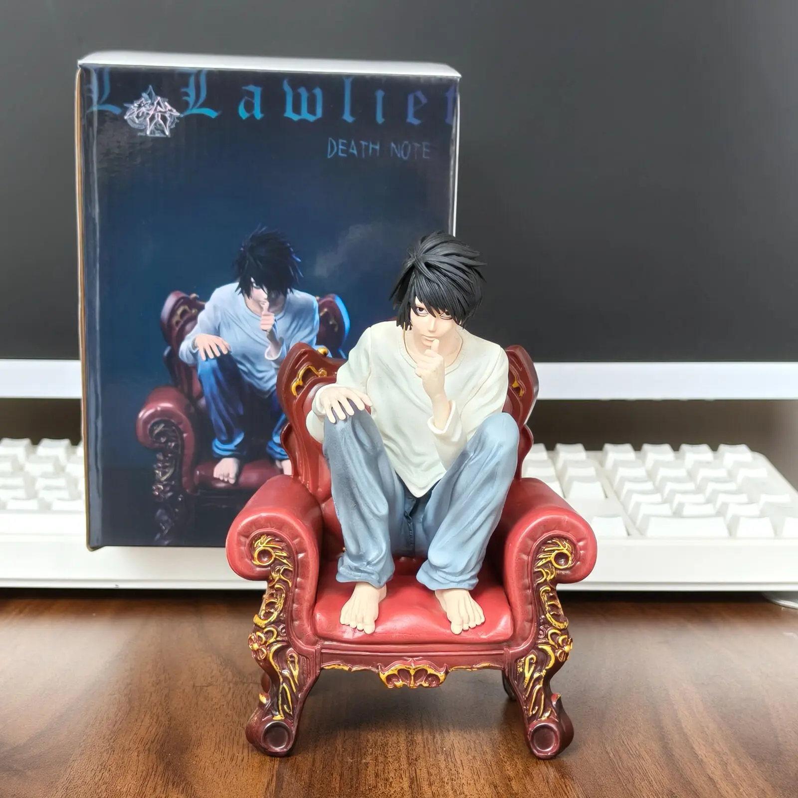 Death Note L Lawliet Sofa Throne Model Ornament Anime Figurine Boys Collectible Toys Children Birthday Gift Pvc