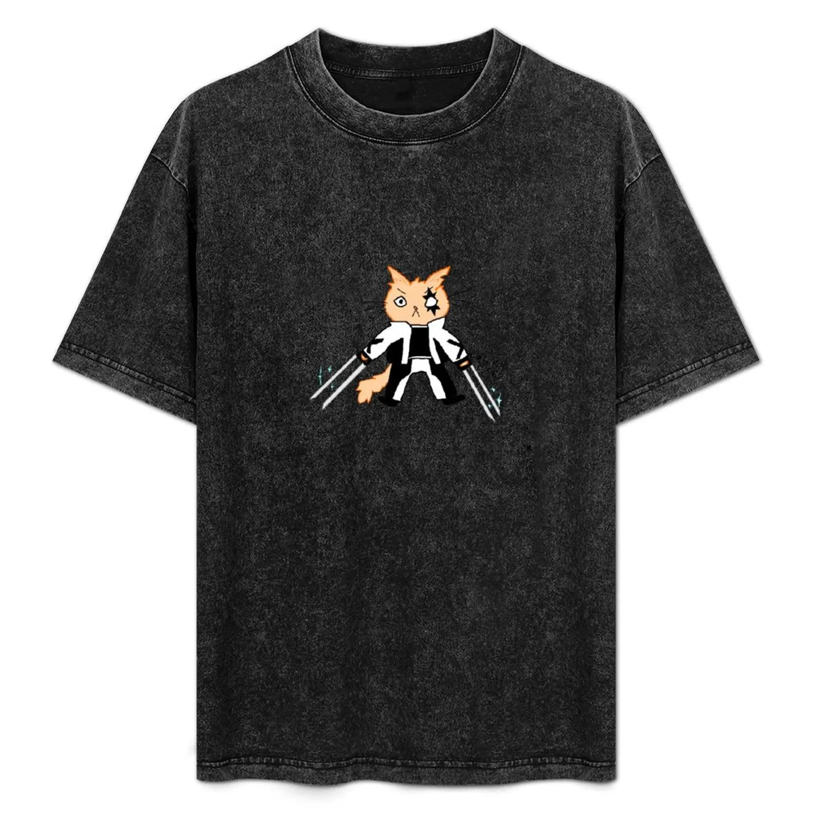 shattering warrior star cat T-Shirt Basic Crew Neck Short Sleeve Top