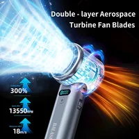 Ventilateur portatif rechargeable par USB, 5200 mAh, avec fonction de refroidissement par compresse de glace, mini ventilateur pliable double pour les voyages, le camping et les activités de plein air 2