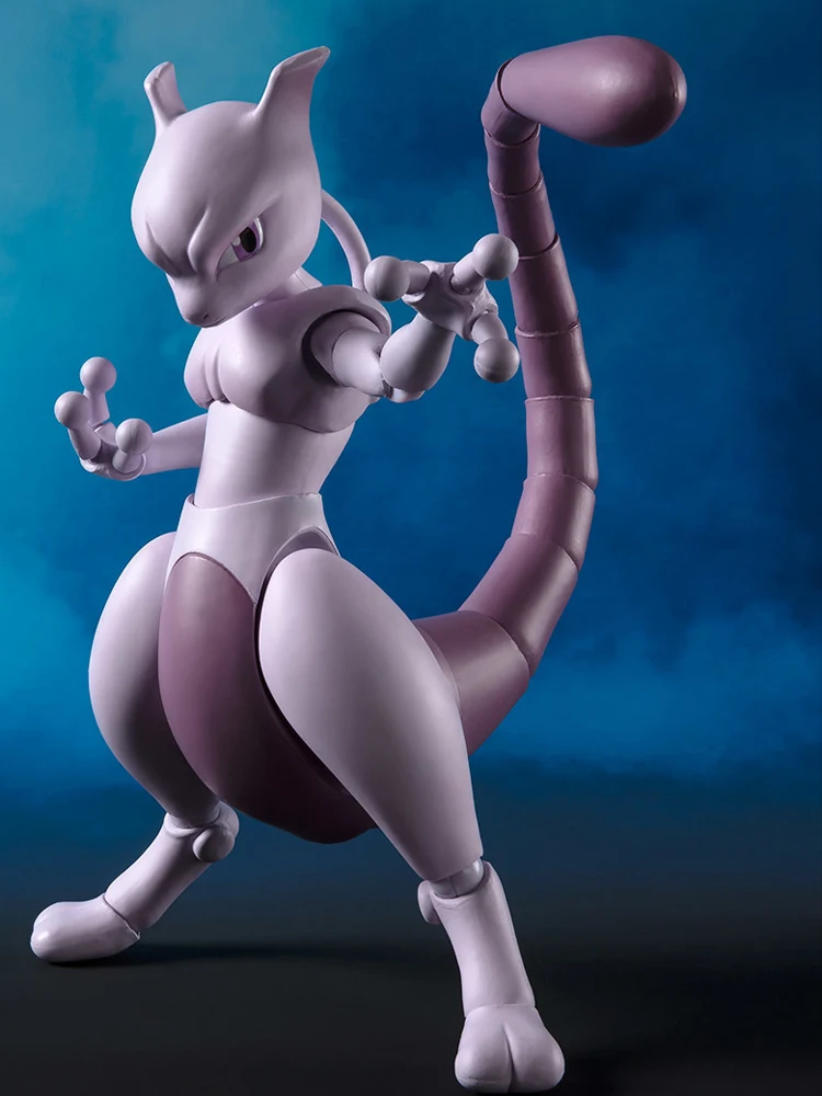 Bandai Original SHF POKÉMON SERIES MEWTWO-ARTS REMIX-  Anime Action Figure Assembly Model Toys Collectible Model Ornaments Gifts