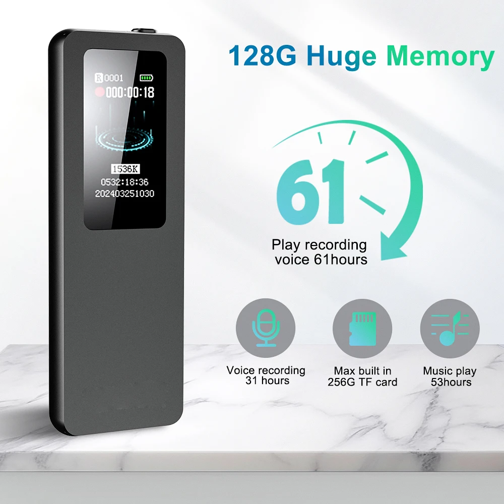 강의 회의용 V73 디지털 음성 녹음기 음성 활성화 녹음 장치 딕터폰 소음 감소 기능이 있는 31시간 녹음