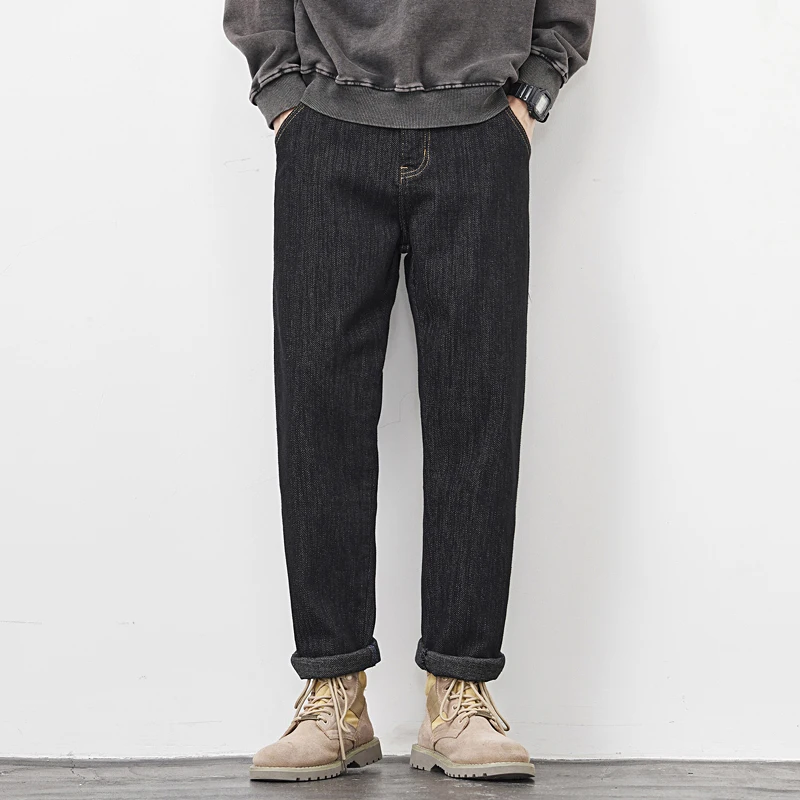 

New Men Classic Fashion Casual Loose Straight Black Denim Jeans Pant Cityboy Jeans Long Trousers