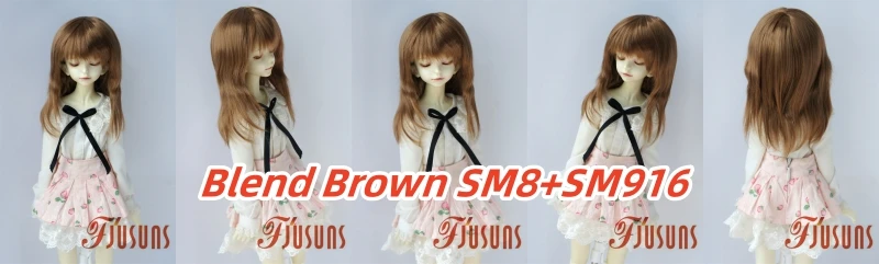JD762 Natural curls Mid long doll wigs that can be tilted and self trimmed with bangs Full sizes Doll Accessories
