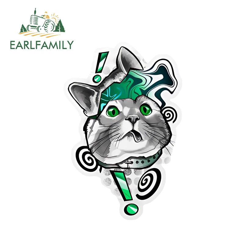 EARLFAMILY 13cm × 7.9cm Chibi Cart Peeker Car Stickers Fashionable Cartoon Style Decals Creative Amusing Campervan Decor