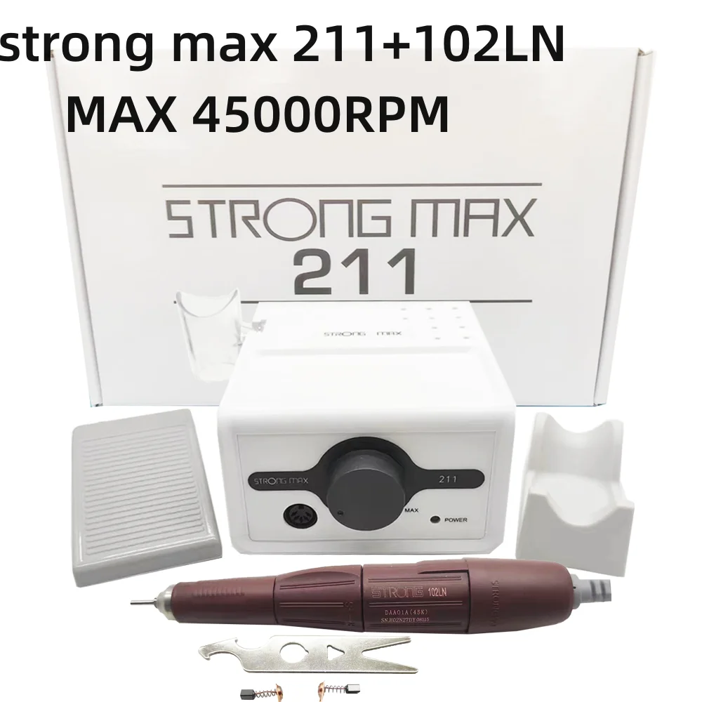 STRONG210ตะไบเล็บเครื่องมือทำเล็บไฟฟ้าขนาด65วัตต์เครื่องเป่าเล็บที่กรอเล็บสูงสุด211วัตต์