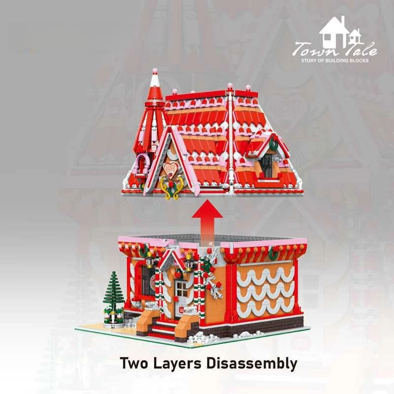 Strawberry House Building Block Kit Street Scene Architecture Series Assembly Ornaments Puzzle Toy Kid Xmas Gift 33204