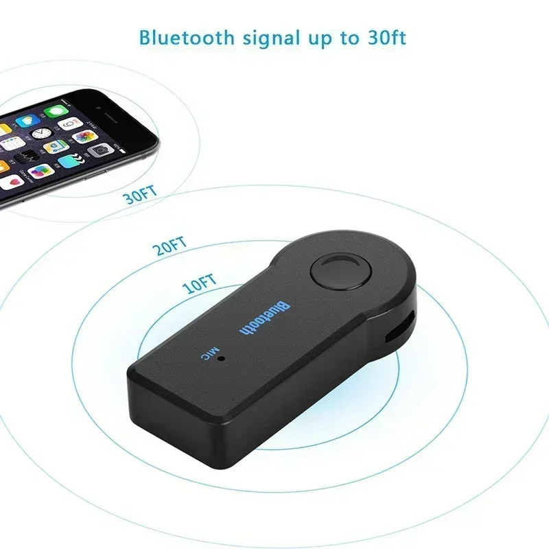 AUX Car Bluetooth Receiver,3.5mm Socket 5.0 Wireless Bluetooth Adapter,Audio Converter Mobile Phone Hands-Free Stereo