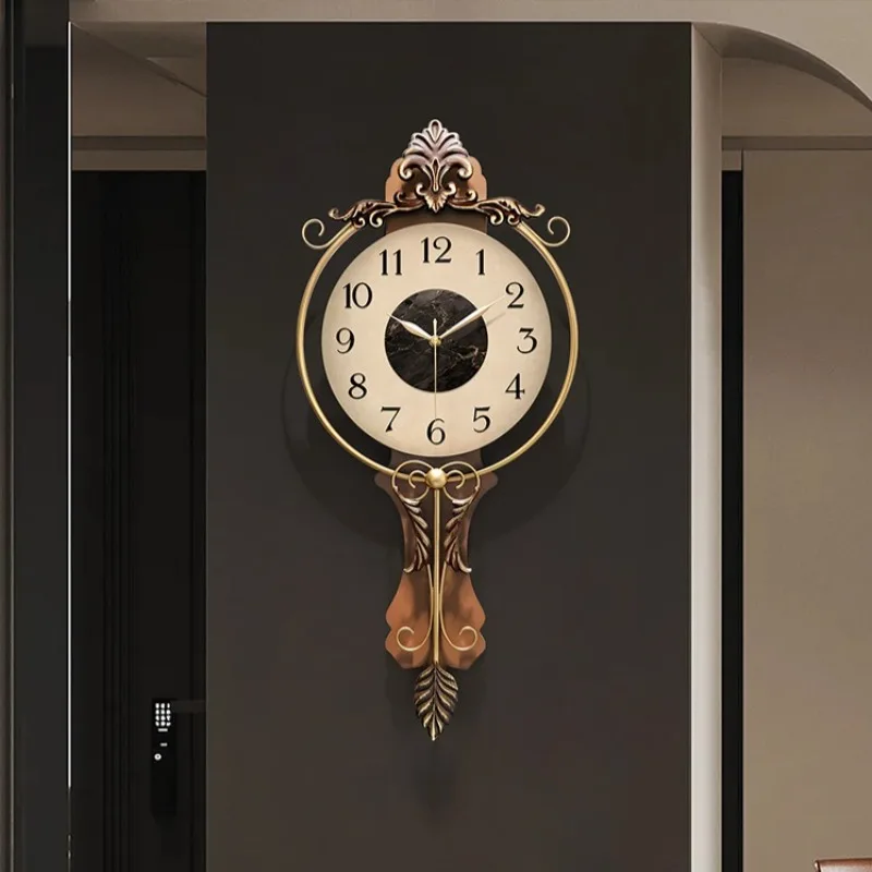 Living Room Vintage Wall Clock Design Creativity Wall Clocks Hotel Luxury Decorations Timepiece Interior Digital Aesthetic Clock