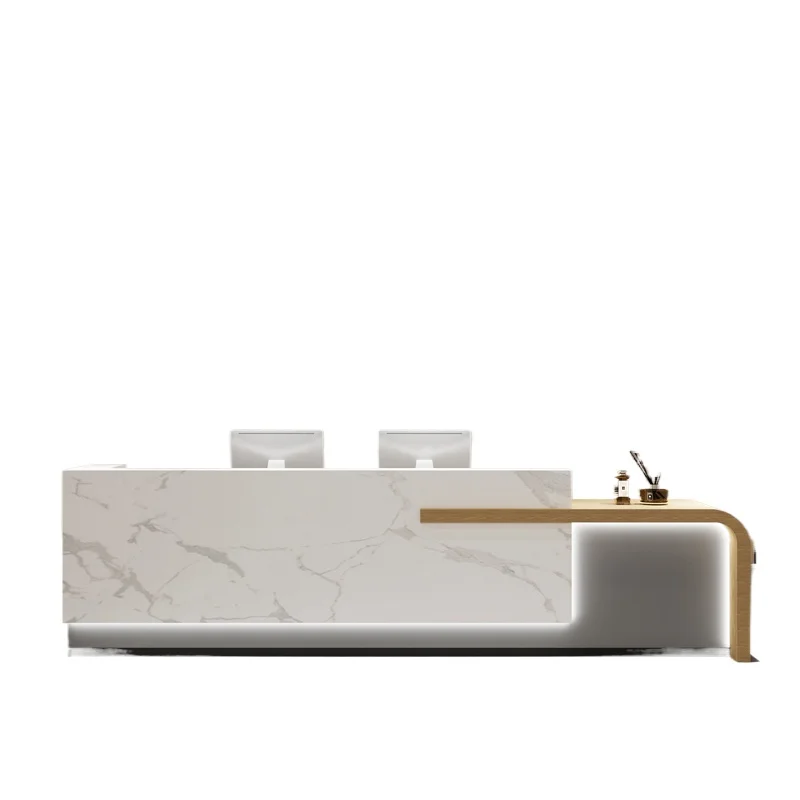 โต๊ะประชาสัมพันธ์สไตล์โมเดิร์นยุโรป โต๊ะแคชเชียร์สำนักงาน บาร์เรียบง่าย โต๊ะประชาสัมพันธ์หรูหรา โต๊ะประชาสัมพันธ์ทันสมัย เฟอร์นิเจอร์ทันสมัย