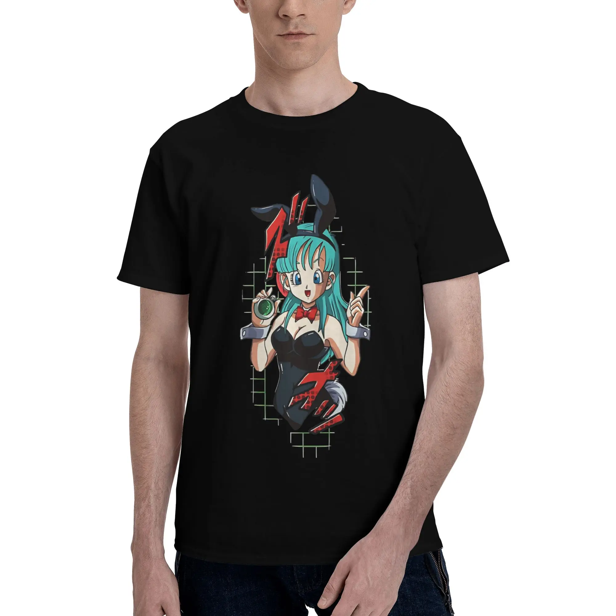 Bulma Lustiges Grafik-T-Shirt aus 100 % Baumwolle, Bandai Dragon Ball T-Shirts für Herren
