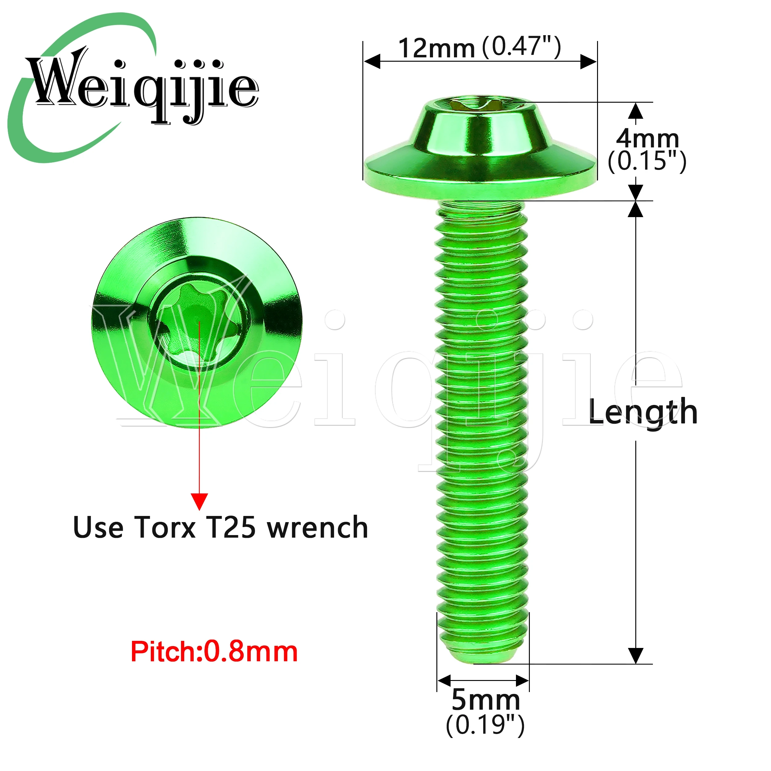 Weiqijie Titanium Alloy M5x10~35mm Butterfly-shaped Internal Hexagon Unmarked Screw Car Decorative Screw