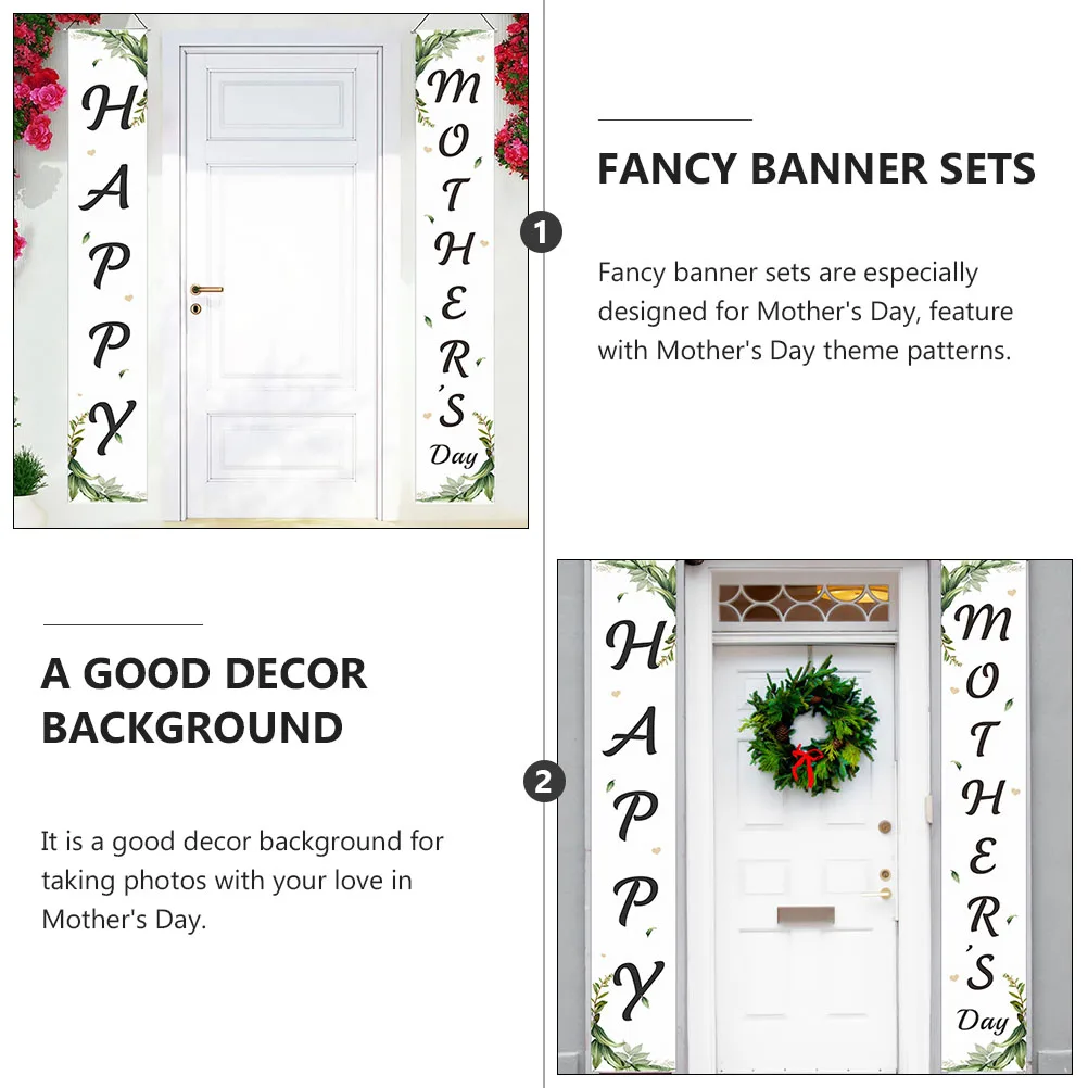 

Mother's Day Party Banners Door Decor Banner Sets Fancy Patterns Holiday Atmosphere Photo Background Porch Signs