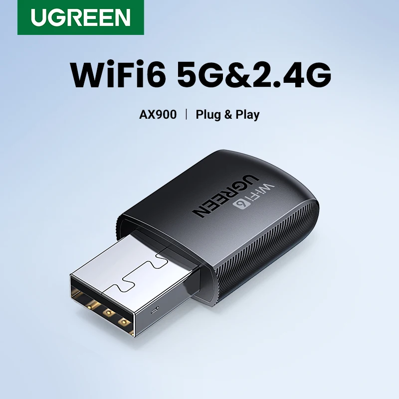 Adaptador wi-fi ugreen ax900 ax1800 ac1300 wifi6/5 5ghz e 2.4ghz usb wifi dongle antena para desktop portátil usb placa de rede ethernet