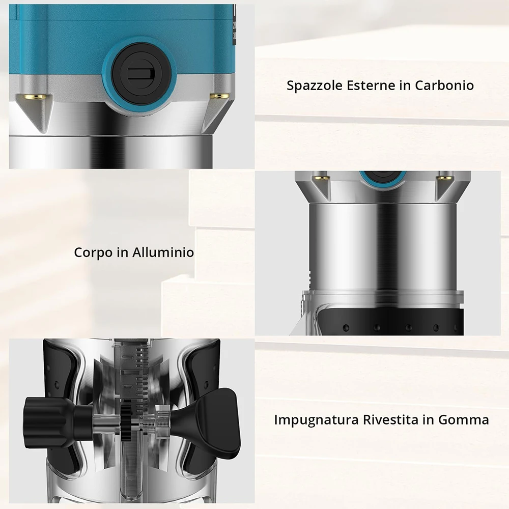 Podofo W 30000RPM آلة توجيه الخشب الخشب الكهربائية المتقلب 1/4 بوصة الخشب نحت ملء أداة كارينتر الطاقة #3