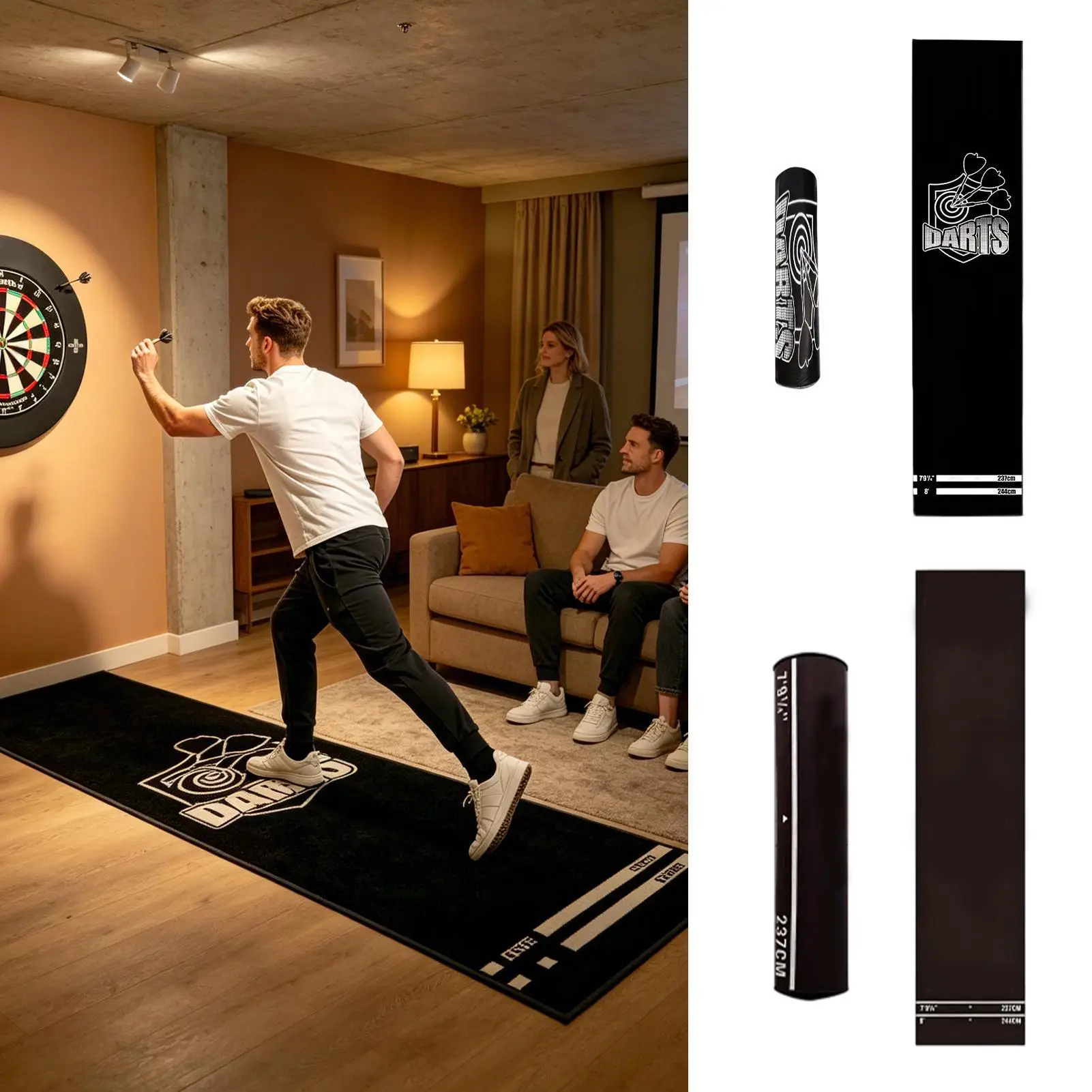ダーツボードマット-スポーツワークアウトパッド-滑り止めダーツマット-屋外-屋内-ガレージ-地下室-ホームオフィス-ジム-バー-クラブ-プレイルーム-リビング用