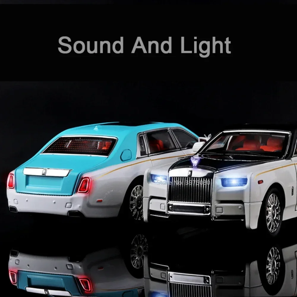 1/18 Rolls Royce Phantom Alloy Car Model Toy Metal Diecasts Vehicles Model Simulated Sound Light With Car Toy Gifts For Children