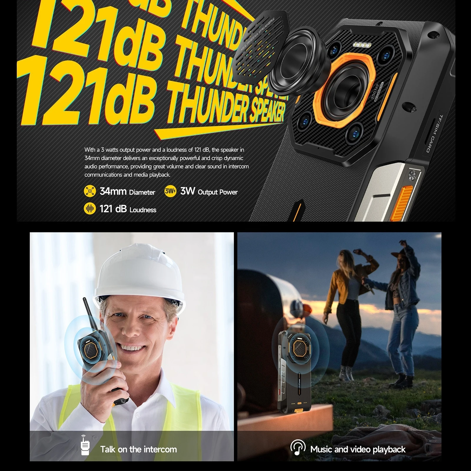 Ulefone Armor 26 Ultra Walkie Talkie 5G هاتف متين 120 وات 15600 مللي أمبير في الساعة 200 ميجابكسل + 64 ميجابكسل + 50 ميجابكسل 6.78 بوصة أندرويد 13 NFC هاتف ذكي مقاوم للماء