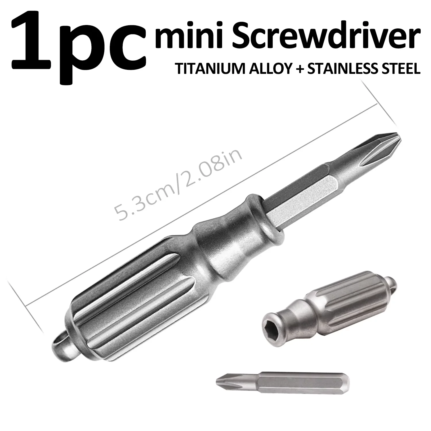 

MINI Titanium Alloy Magnetic Force Screwdriver Keychain Small Tool With Stainless steel ring Outdoor Pocket Keychain Screwdriver