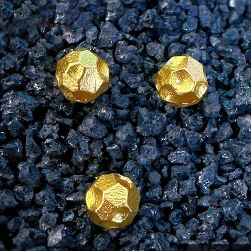 

Solid 24K Yellow Gold Beads 999 Gold Geometry Loose Beads 1pcs