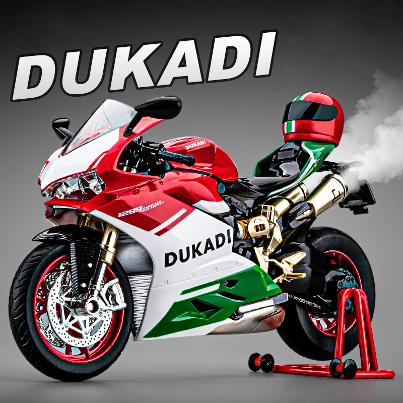 

1:9 1199 Panigale With Spray Alloy Die Cast Motorcycle Model Toy Vehicle Collection Sound and Light Off Road Autocycle Toys Car