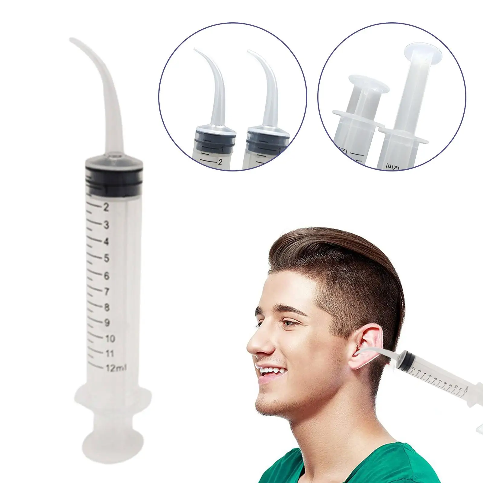 Oorwasapparaat om het oor te wassen Doorboorde gehoorgang Absorberend water Doorspoelen Oorwasapparaat Oorplukgereedschap Reiniging