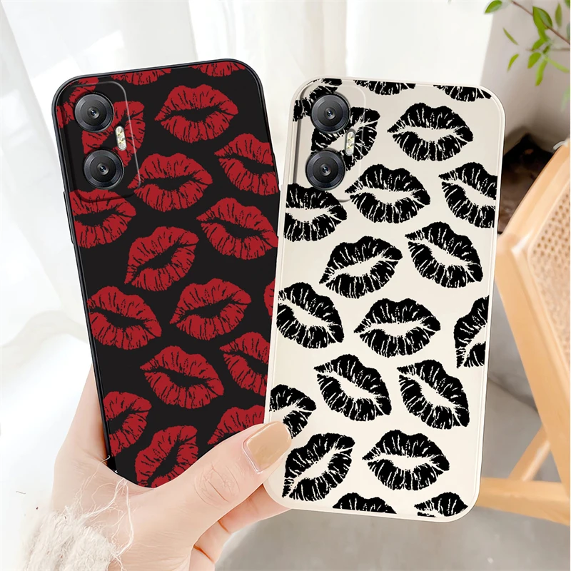 INS Black Lips Phone Case For Infinix Hot 9 10 11 12 30I Play 10S 10T 11S NFC 12 20S Silicone Soft Shockproof Bumper Back Cover - view 6