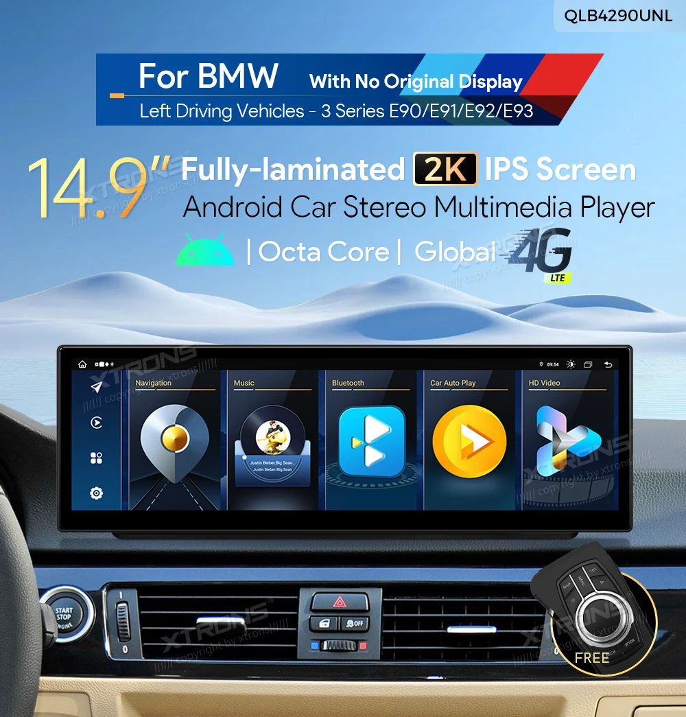 XTRONS 14.9'' Android 13 Car Head Stereo Radio For BMW 3 Series E90/91/92/93 NO Screen with 4+64GB CarPlay Android Auto DSP GPS