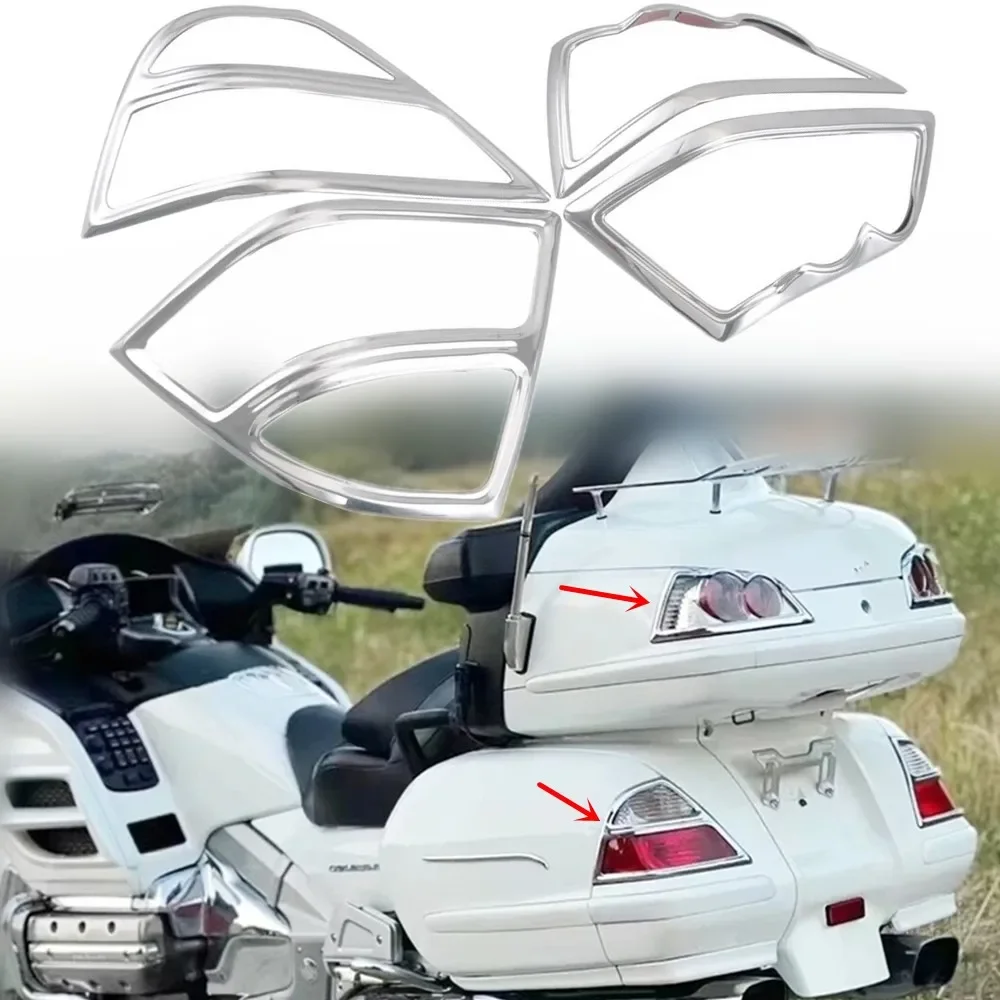

Motorcycle Rear Saddlebag Light Grill Trim Trunk Brake Indicators Daytime Lamp Blinker Sticker For Honda Goldwing GL1800 06-11