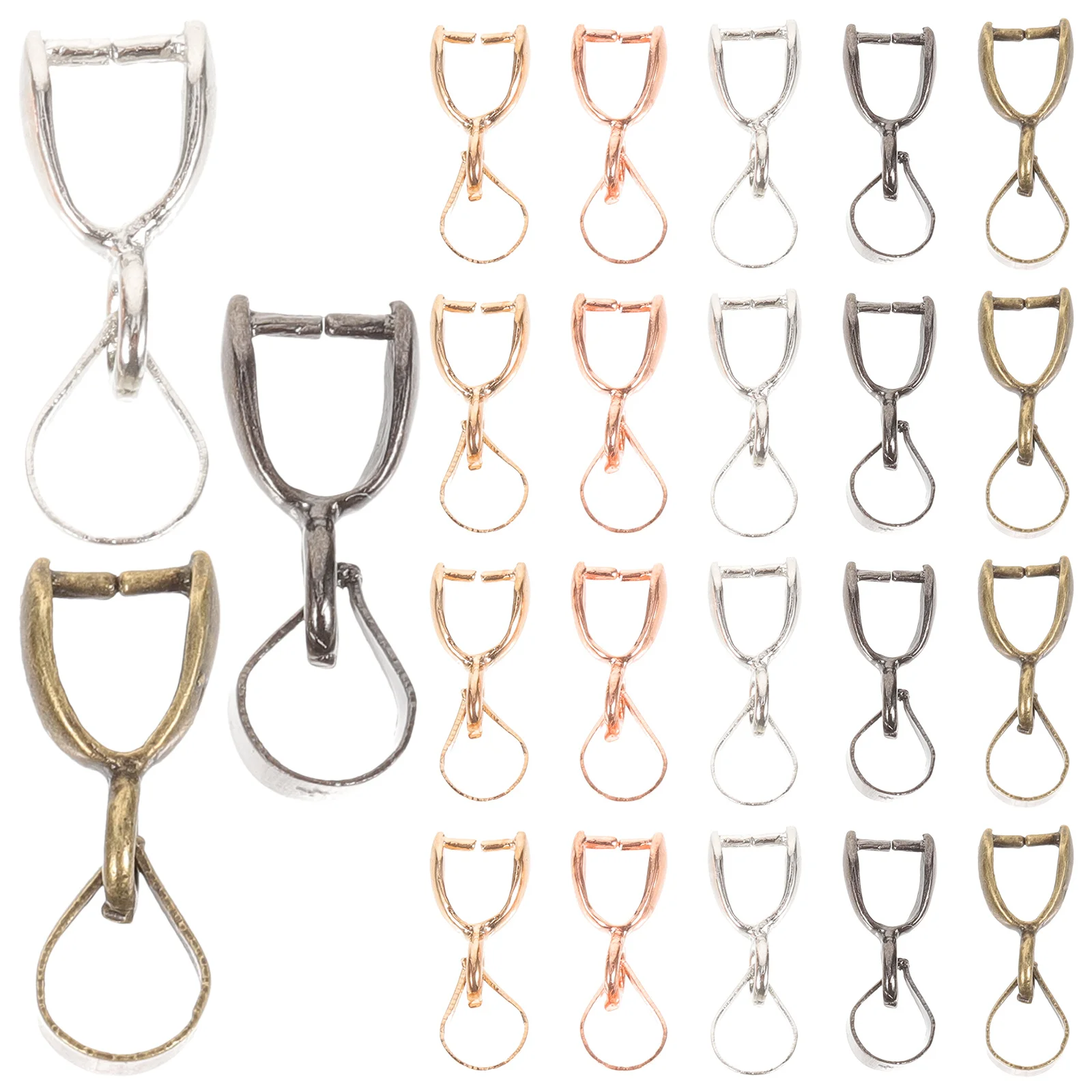 

50Pcs Pinch Bails Clasp Pendant Connection Buckles for Jewelry Making DIY Necklace Bracelet Charms Link Buckle Accessories