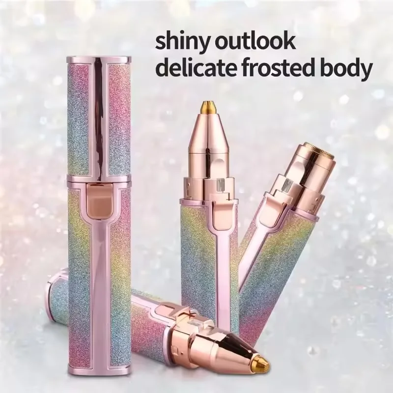 Depilación facial recargable 2 en 1 y afeitadora de cejas, cara, labios, cuerpo, maquinilla de afeitar facial indolora con luz LED incorporada USB