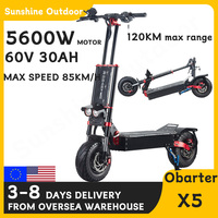 Powerful and High-power Electric Scooter Obarter X5 60V 30AH 5600W 120KM 13'' 85KM/H Dual Shock Absorbers Large Capacity Battery