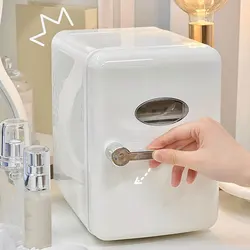 4L Small Car Refrigerator Mini Makeup Fridge Cooler Hot Cold Dual Use For Home Truck Car Freezer Food Beer Water