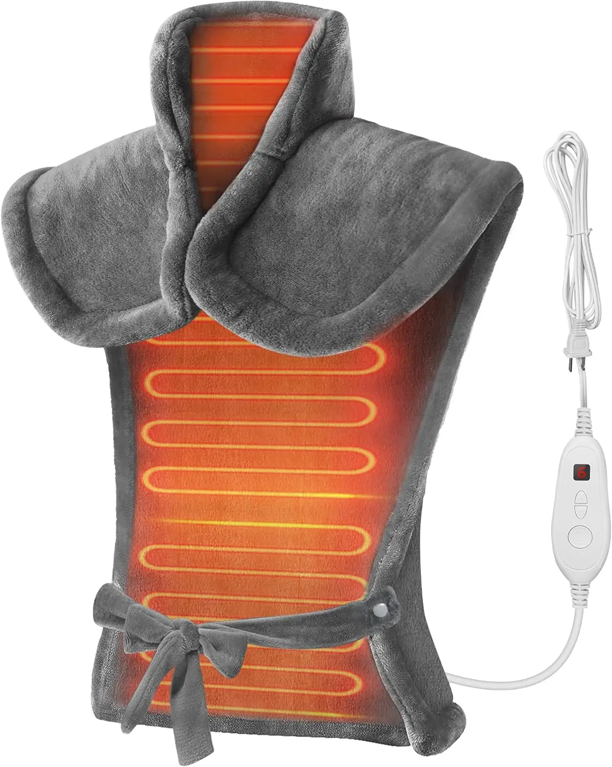 

Large Neck Shoulder Back Heating Wrap, 6 Heat Settings Auto Shut Off Washable, Holiday Gift for Women Men