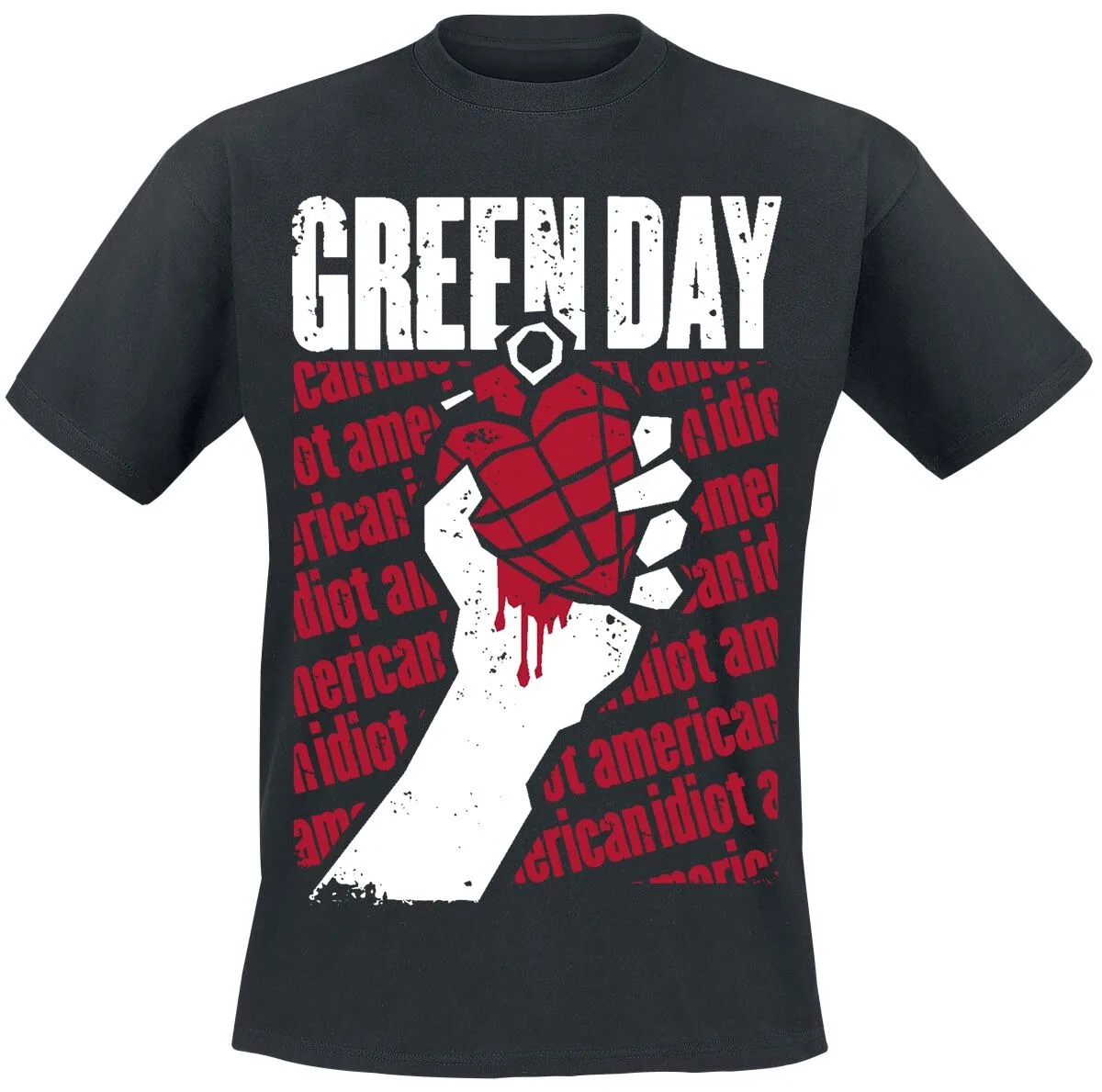 Green Day American Idiot Heart Grenade Print T-shirt Men Women Punk Rock Band Unisex Short Sleeve Tee