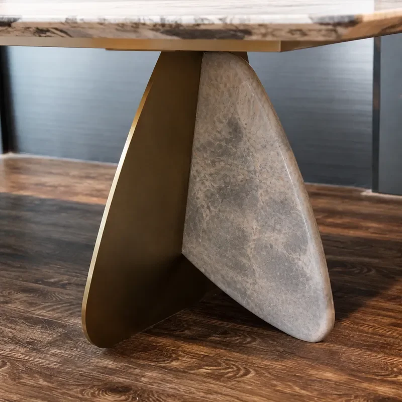 Modern Minimalist Rectangular Dining Table with Bright Luxury Stone Top Italian Style Simple Coffee Table for Home Living