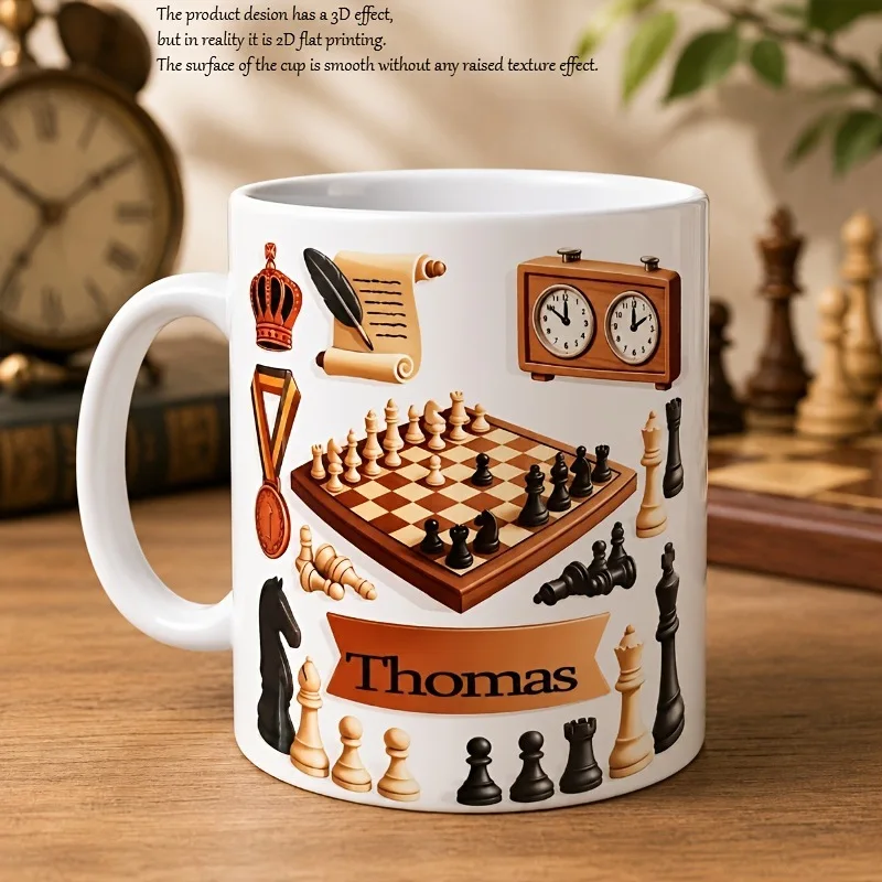 Chess Themed Ceramic Mug Commemorative Gifts for Friends and Family Breakfast Coffee Cup