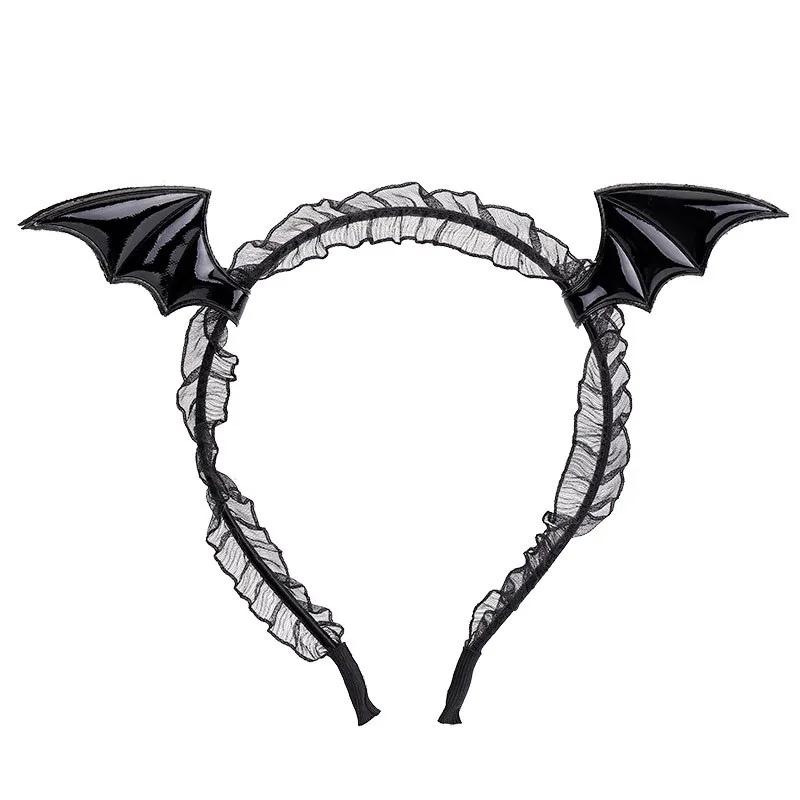 OJBK Dragon Headbands Bat Lace Devil Horns Headpiece Women Girls Hair Hoop Anime Gothic Masquerade Succubus Accessories 2022 NEW